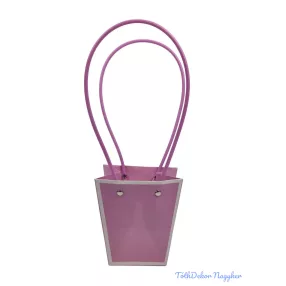 Virágtáska kicsi trapéz fehér kerettel - Lila