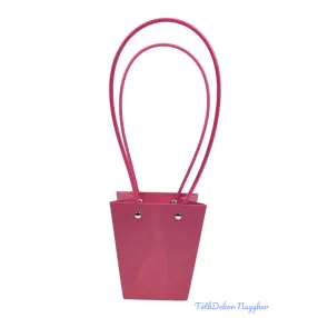 Virágtáska kicsi trapéz kocka mintás - Mályva