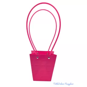 Virágtáska kicsi trapéz kocka mintás - Pink