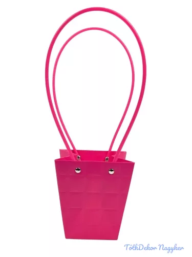 Virágtáska kicsi trapéz kocka mintás - Pink