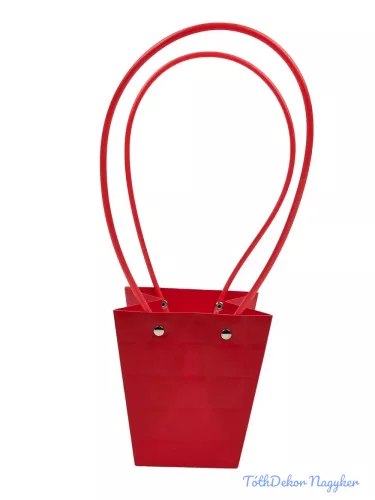 Virágtáska kicsi trapéz kocka mintás - Piros