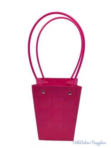 Virágtáska nagy trapéz kocka mintás - Pink