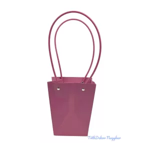 Virágtáska nagy trapéz kocka mintás - Mályva