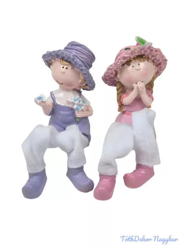 Lógólábú virágkalapos figura