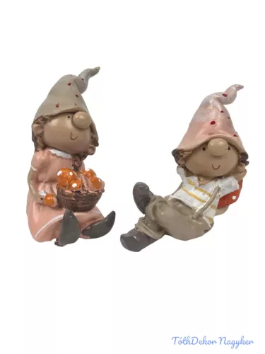 Nagy orrú manó figura gombával fekvő