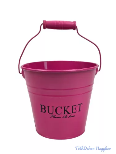Színes bádog vödör 13 cm BUCKET - Pink