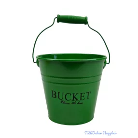 Színes bádog vödör 13 cm BUCKET - Zöld