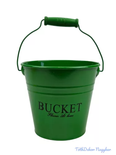 Színes bádog vödör 13 cm BUCKET - Zöld