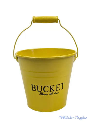 Színes bádog vödör 13 cm BUCKET - Sárga