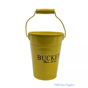 Színes bádog vödör 10 cm magas BUCKET - Sárga 