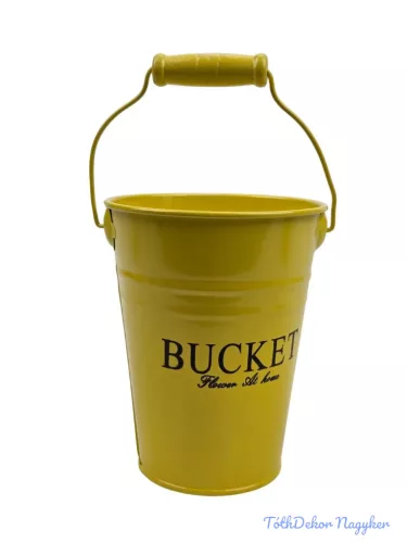 Színes bádog vödör 10 cm magas BUCKET - Sárga 