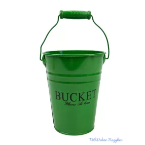 Színes bádog vödör 10 cm magas BUCKET - Zöld