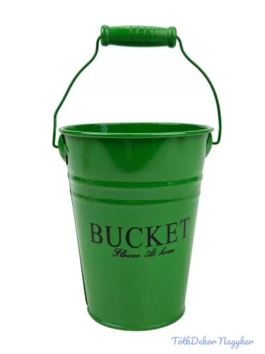 Színes bádog vödör 10 cm magas BUCKET - Zöld