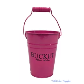Színes bádog vödör 10 cm magas BUCKET - Pink