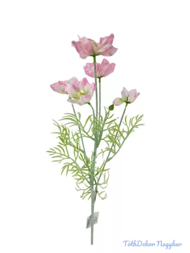 Dupla szirmú 5 szálas virág 61cm - Rózsaszín