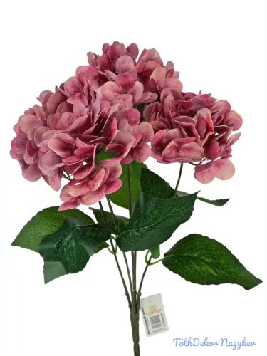 Hortenzia csokor 42 cm - Fáradt Rózsaszín