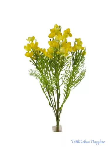 Apró virágos műzöld csokor 37cm - Sárga