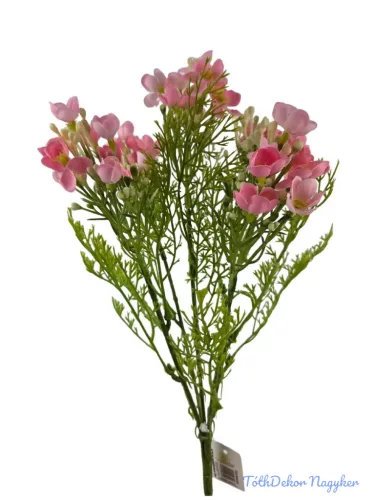 Apró virágos műzöld csokor 37cm - Rózsaszín