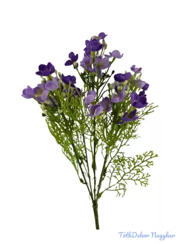 Apró virágos műzöld csokor 37cm - Lila