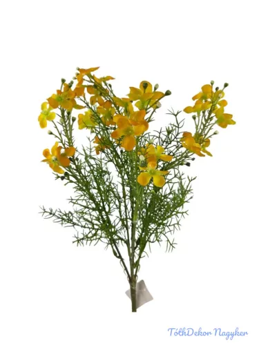 Apró virágos műzöld csokor 40cm - Sárga