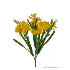 Vegyes virágú gumi nárcisz csokor 38cm - Sárga