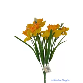 Vegyes virágú gumi nárcisz csokor 38cm - Napsárga
