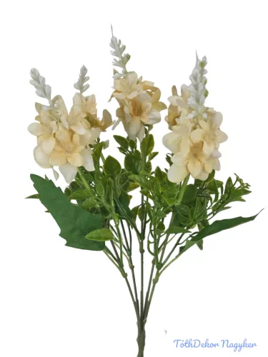 Vegyes színű kicsi csokor 33 cm - Krém