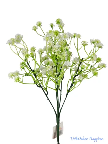 Műzöld művirágos csokor 30 cm - Fehér