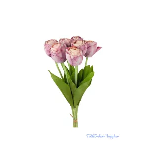   Szárított hatású tulipán 7 szálas köteg 43cm - Mályva