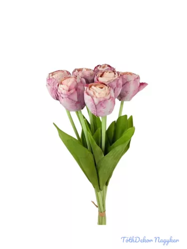 Szárított hatású tulipán 7 szálas köteg 43cm - Mályva