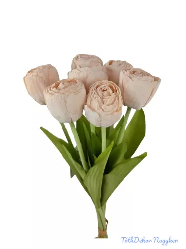 Szárított hatású tulipán 7 szálas köteg 43cm - Barack
