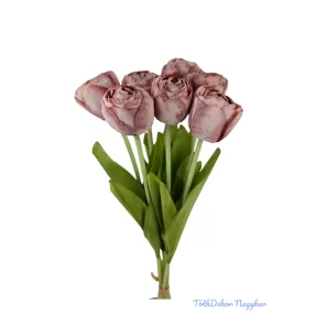   Szárított hatású tulipán 7 szálas köteg 43cm - Antik Mályva
