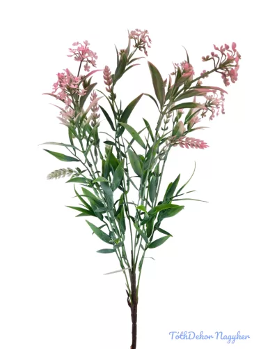 Műzöld színes csokor 54 cm - Rózsaszín