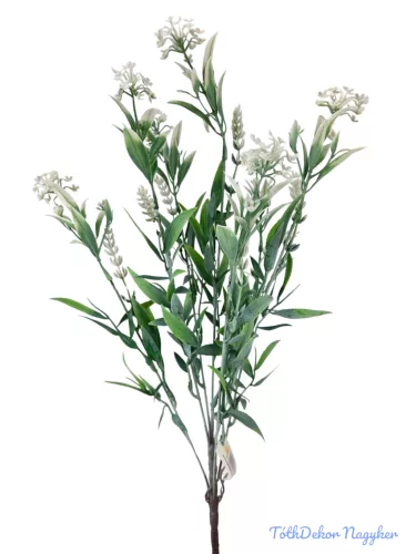 Műzöld színes csokor 54 cm - Fehér