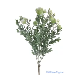 Műzöld bimbós csokor 53 cm - Fehér