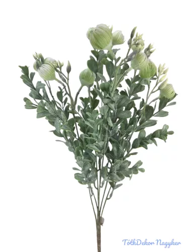 Műzöld bimbós csokor 53 cm - Fehér