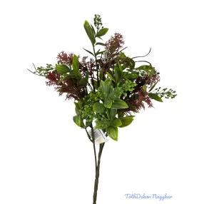 Vegyes műzöld csokor 40 cm - Bordó