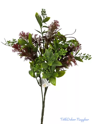 Vegyes műzöld csokor 40 cm - Bordó