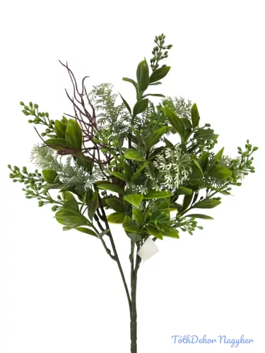 Vegyes műzöld csokor 40 cm - Fehér