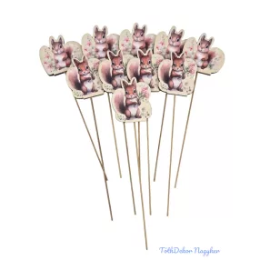 Fa betűző 10db/csomag - Mókus virággal