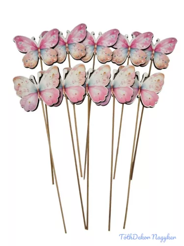 Fa betűző 10db/csomag - Szivárvány színű lepke