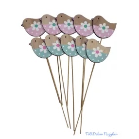 Fa betűző 10db/csomag - Virágos madár Mix