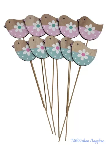 Fa betűző 10db/csomag - Virágos madár Mix