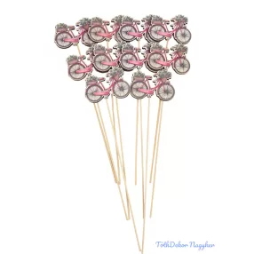 Fa betűző 10db/csomag - Virágos bicikli