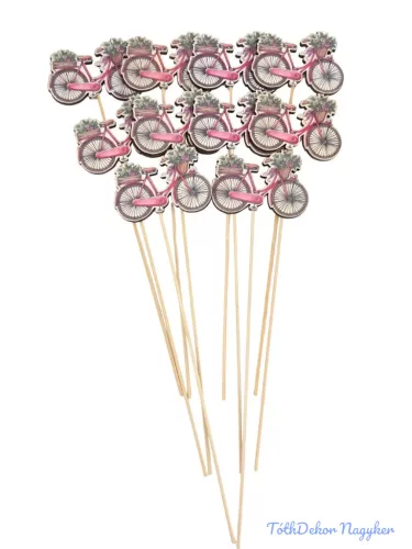 Fa betűző 10db/csomag - Virágos bicikli