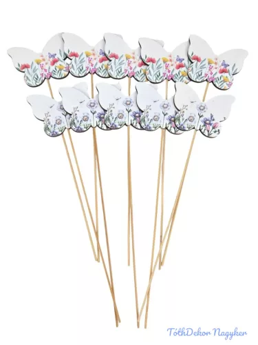 Fa betűző 10db/csomag - Virágmintás lepke