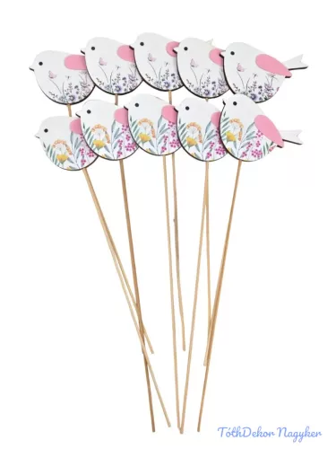 Fa betűző 10db/csomag - Virágmintás madár