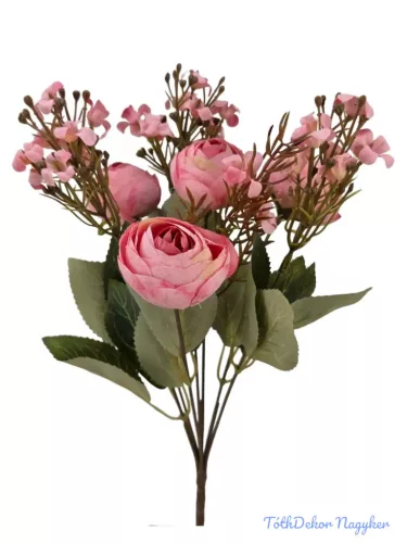 Boglárka csokor rezgővirágos
kiegészítővel - Pink