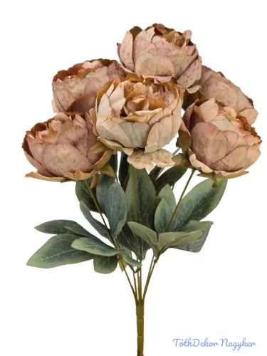 Antik hatású peonia csokor - Barna