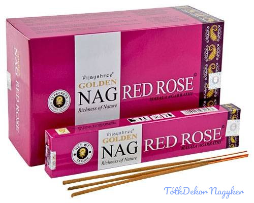 GOLDEN füstölő indiai maszala 15 g - Nag Red Rose
